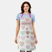 Tablier Personalized Cute Minimal Heart Pastel (Porté)