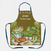 Tablier Personalized cute Plant Lady garden (Recto)