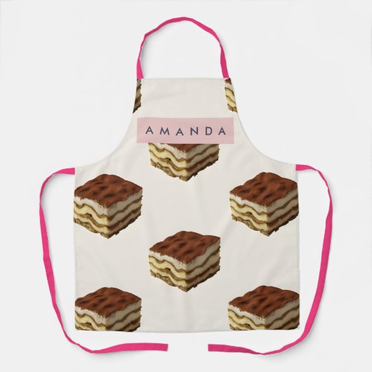 Tablier Personalized Delicious Tiramisu Dessert Pattern (Recto)
