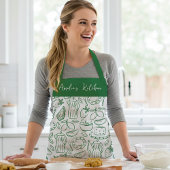 Tablier Personalized Dolce Vita Food Pattern Green