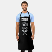 Tablier Personalized Dude with the Food Black Grilling (Porté)