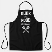 Tablier Personalized Dude with the Food Black Grilling (Recto)