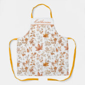 Tablier Personalized Fall Autumn Leaves Apron Custom Name (Recto)