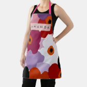 Tablier Personalized Funky Red and Pink Flower Design (Insitu)