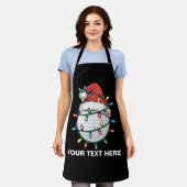 Tablier Personalized Golf Ball Santa Hat Christmas Lights (Porté)