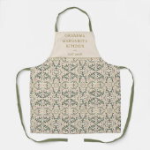 Tablier Personalized Grandma Kitchen Gift Botanical Green (Recto)