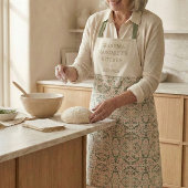 Tablier Personalized Grandma Kitchen Gift Botanical Green