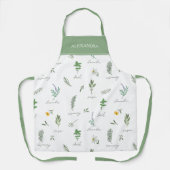 Tablier Personalized Green Botanical (Recto)