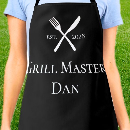 Tablier Personalized Grill Master BBQ utensils EST. Year