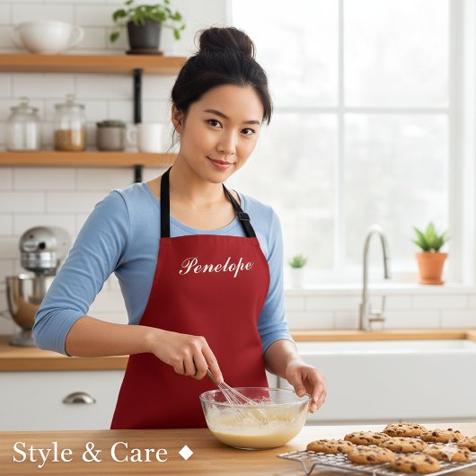 Tablier Personalized Holiday Cheer Deep Christmas Red