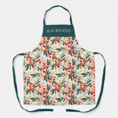 Tablier Personalized Holly Berry Pattern (Recto)