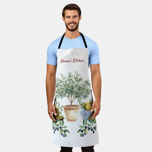 Tablier Personalized Italian Watercolor Cooking (Porté)