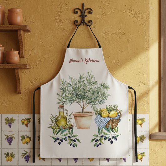 Tablier Personalized Italian Watercolor Cooking