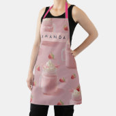 Tablier Personalized Kawaii Strawberry Milkshake Pattern A (Insitu)