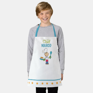 Tablier Personalized Kids Pancake Chef Apron With Stars