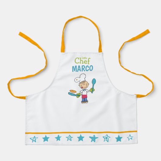 Tablier Personalized Kids Pancake Chef Apron With Stars (Recto)