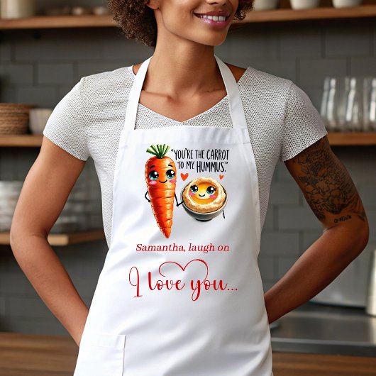 Tablier Personalized Love Gift Apron Cartoon Food Quotes