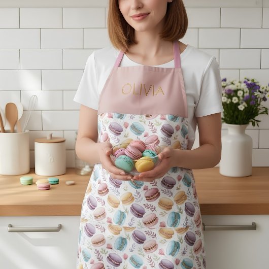 Tablier Personalized Modern Macaroon Desserts