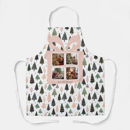 Tablier Personalized Modern Pink Christmas (Recto)