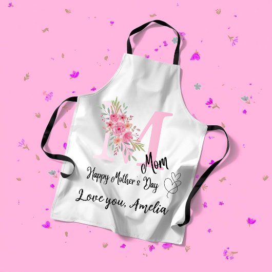Tablier Personalized Mom Initial Apron