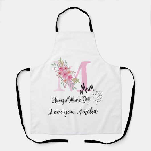 Tablier Personalized Mom Initial Apron (Recto)