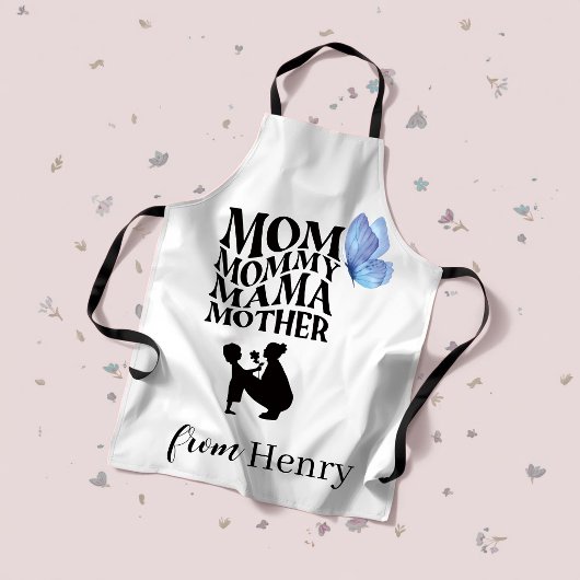Tablier Personalized Mom Typography Apron