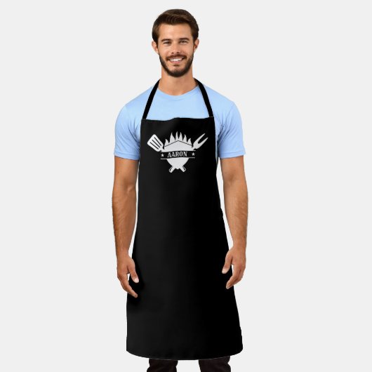 Tablier Personalized Name BBQ Grill (Porté)