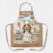 Tablier Personalized Name Cooking Beagle Dog Chef (Recto)