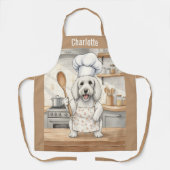 Tablier Personalized Name Cooking Poodle Dog Chef (Recto)