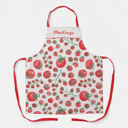 Tablier Personalized Name Tomato Pattern (Recto)