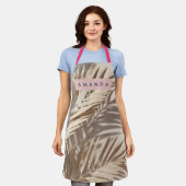 Tablier Personalized Neutral Palm Shadows Tropical (Porté)