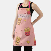 Tablier Personalized Pastel Kawaii French Fries Pattern (Insitu)