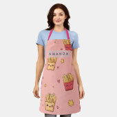 Tablier Personalized Pastel Kawaii French Fries Pattern (Porté)