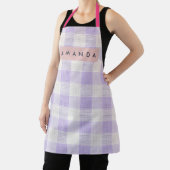 Tablier Personalized Pastel Lavender Gingham Plaid (Insitu)