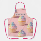 Tablier Personalized Pastel Rainbow Cupcake Pattern (Recto)