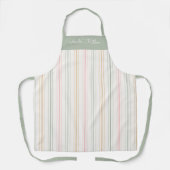 Tablier Personalized Pastel Stripes Sage Green (Recto)