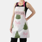Tablier Personalized Pink Bow & Christmas Tree (Insitu)