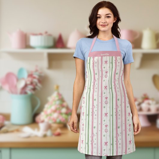 Tablier Personalized Pink Coquette Auntie Holiday