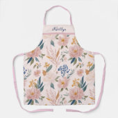 Tablier Personalized Pink Floral Garden Pattern  (Recto)