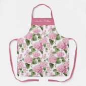 Tablier Personalized Pink Green Floral Pattern (Recto)