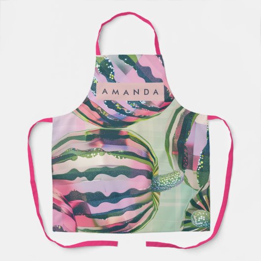 Tablier Personalized Playful Watermelon Stripe  (Recto)