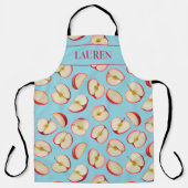 Tablier Personalized Red Apple Halves Pattern Custom (Recto)
