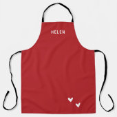 Tablier Personalized Red Kitchen Apron - Modern  (Recto)