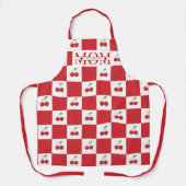 Tablier Personalized Retro Red Cherry & Gingham Checkered  (Recto)