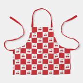 Tablier Personalized Retro Red Cherry & Gingham Checkered  (Recto)