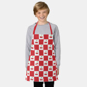 Tablier Personalized Retro Red Cherry & Gingham Checkered  (Porté)