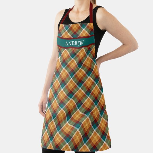 Tablier Personalized Rustic Plaid Tartan Grilling Cooking (Insitu)