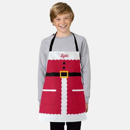 Tablier Personalized Santa Kid Christmas Apron (Porté)