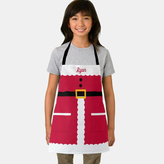Tablier Personalized Santa Kid Christmas Apron (Insitu)