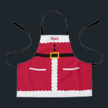 Tablier Personalized Santa Kid Christmas Apron<br><div class="desc">This lovely design can be customized to your favorite color combinations. Matching adult and junior designs available. Makes a great gift! Find stylish stationery and gifts at our shop: www.berryberrysweet.com.</div>